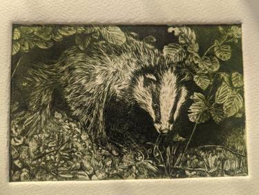 Badger in it's sett thumb