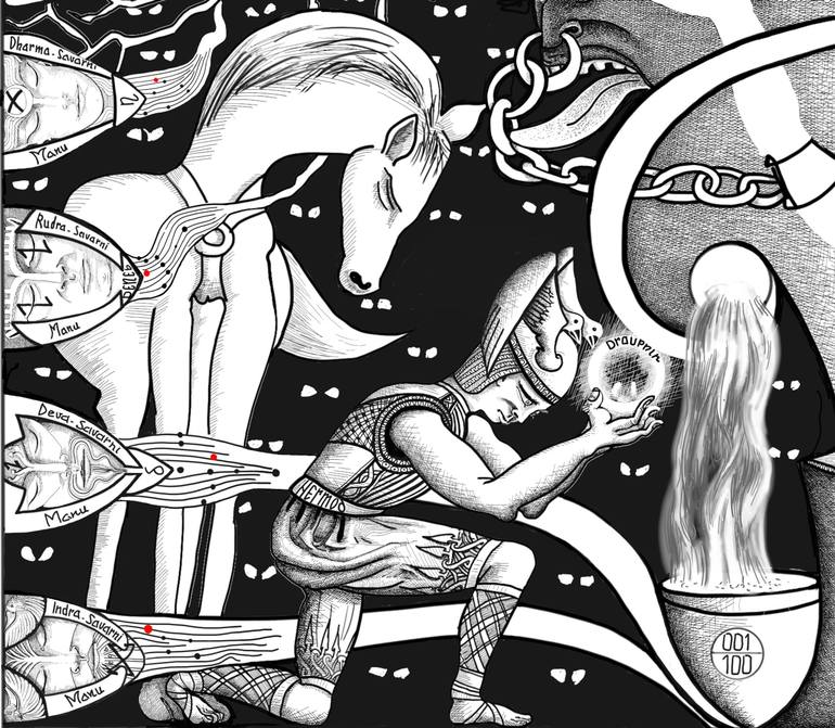 Original Black & White Classical Mythology Digital by Artès Yann