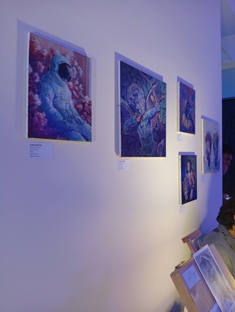 Original Figurative Outer Space Painting by Sara Conte