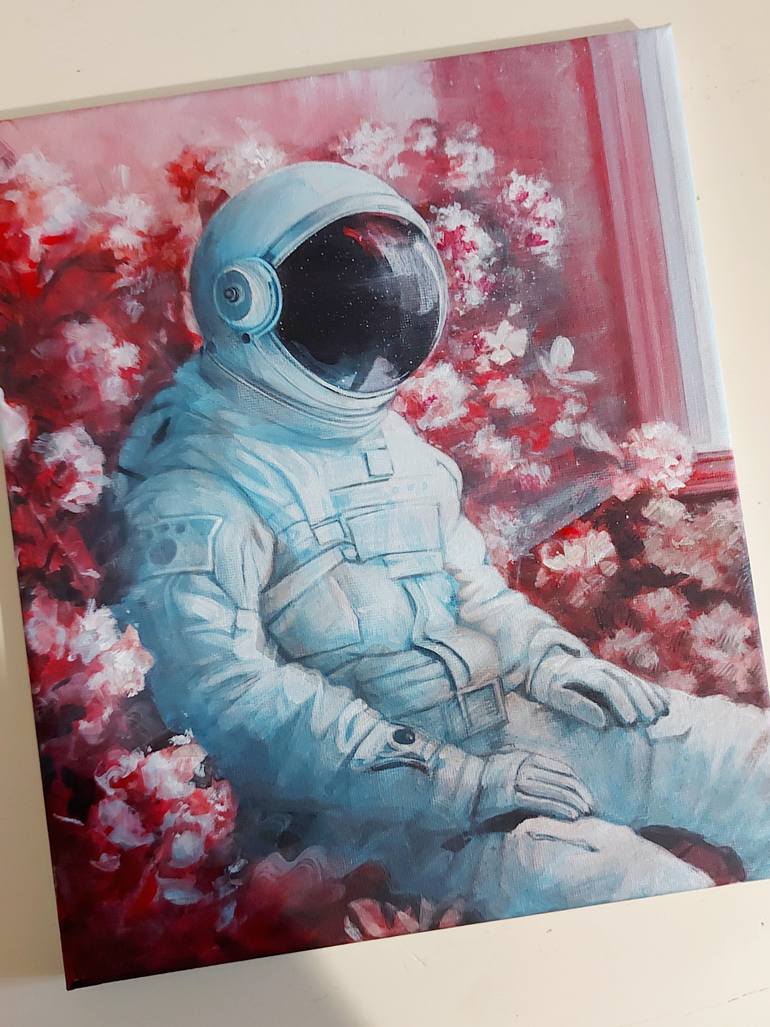 Original Figurative Outer Space Painting by Sara Conte