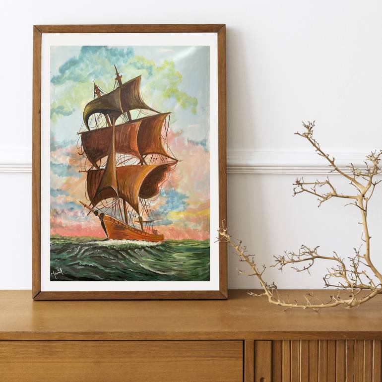 Original Other Boat Painting by Manahil Majid