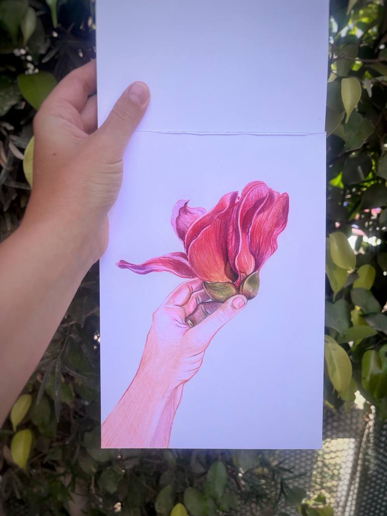 Original Color Field Painting Botanic Drawing by Eugenie Eremeichuk