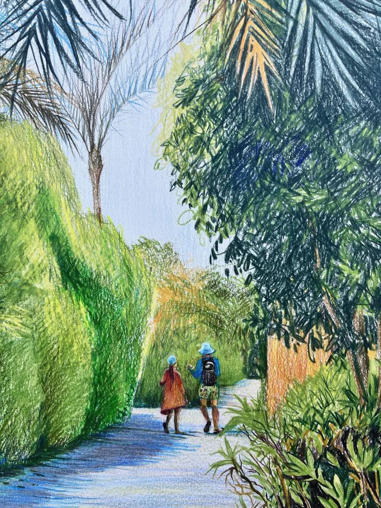 Original Color Field Painting Landscape Drawing by Eugenie Eremeichuk