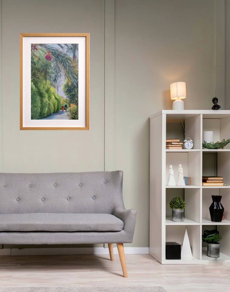 Original Color Field Painting Landscape Drawing by Eugenie Eremeichuk