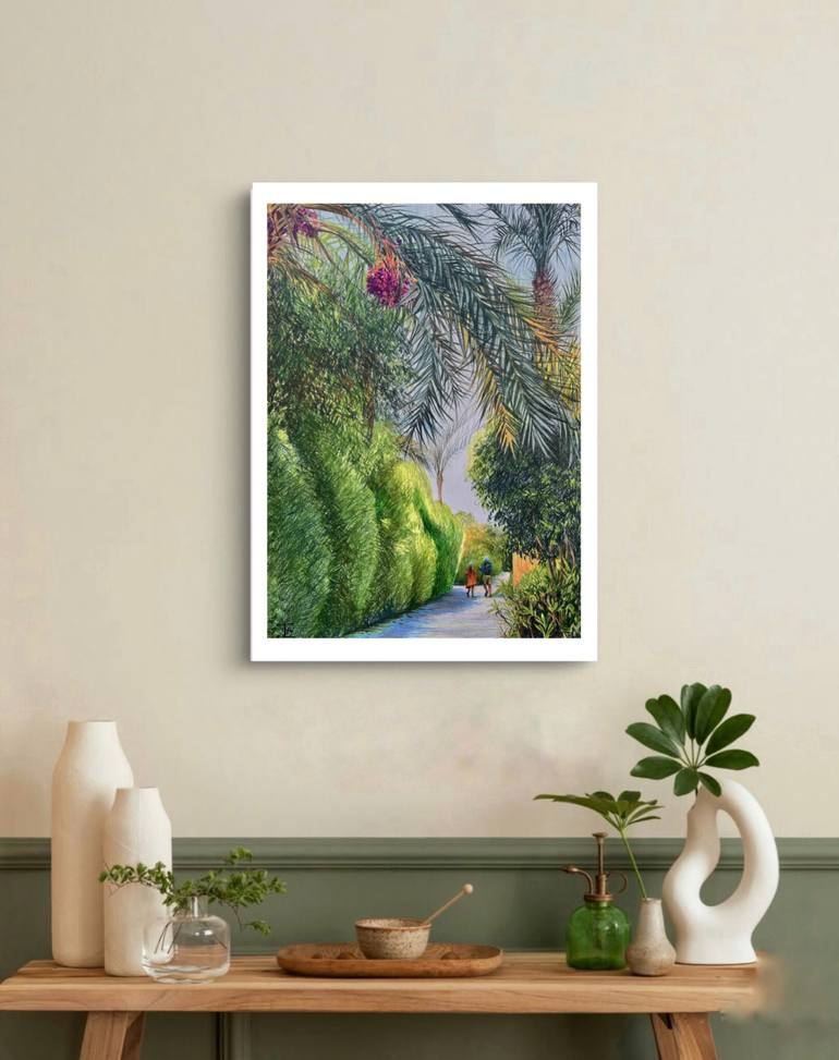Original Color Field Painting Landscape Drawing by Eugenie Eremeichuk