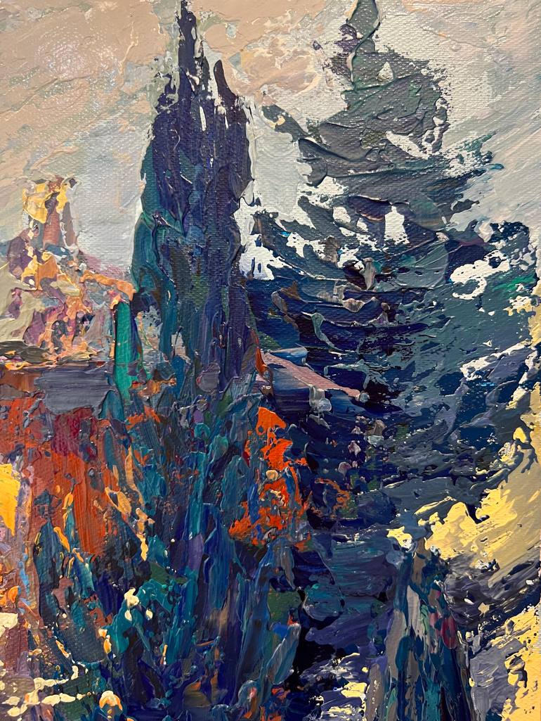 Original Art Deco Landscape Painting by Tatiana Ivolga