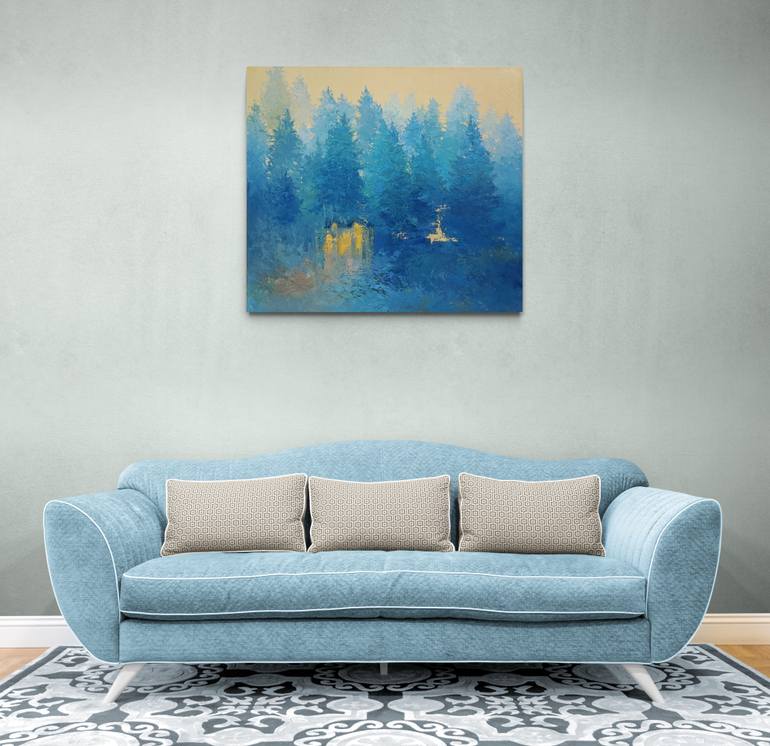 Original Art Deco Landscape Painting by Tatiana Ivolga