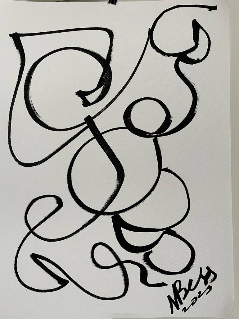 Original Abstract Drawing by Nat Bess