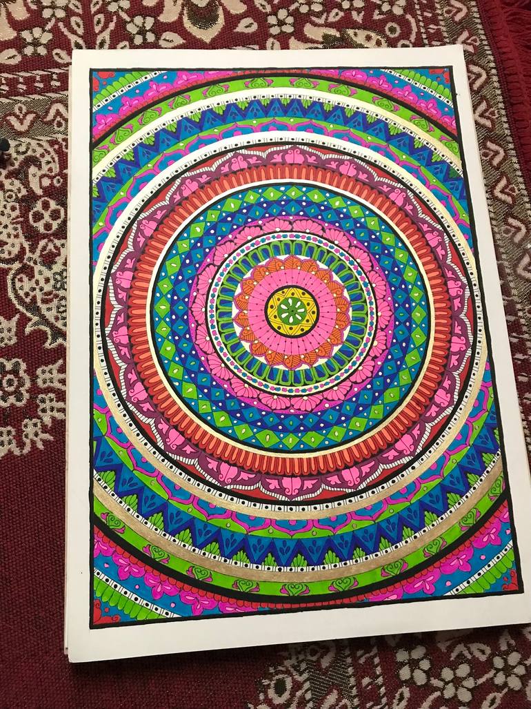 Original Abstract Geometric Painting by Ruchita Kale