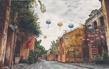 Original Fine Art Architecture Painting by Nguyễn Thị Như Ngọc