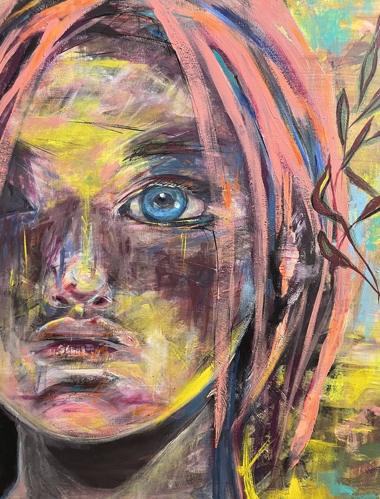 Original Expressionism Portrait Painting by Mike Taiyou