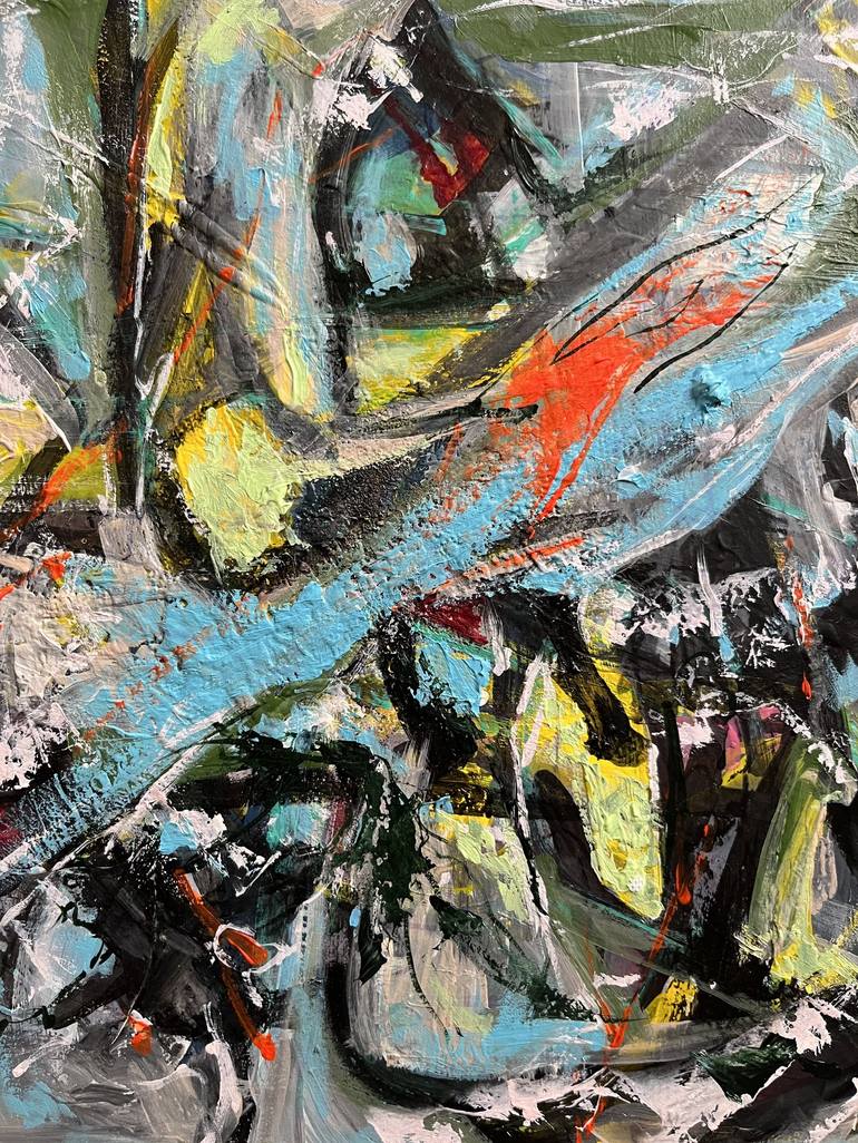 Original Abstract Expressionism Abstract Painting by Mike Taiyou