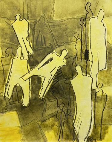 Print of Abstract People Mixed Media by Kurt Zeltner