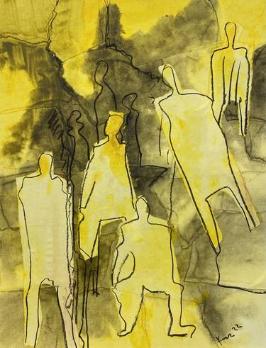 Print of Abstract People Mixed Media by Kurt Zeltner