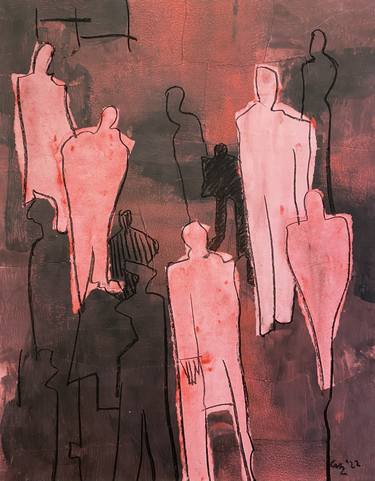 Print of Abstract People Mixed Media by Kurt Zeltner