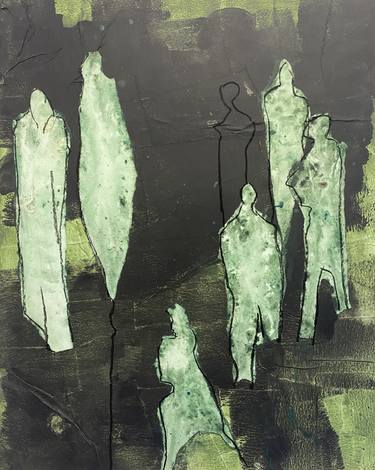 Print of Abstract People Mixed Media by Kurt Zeltner