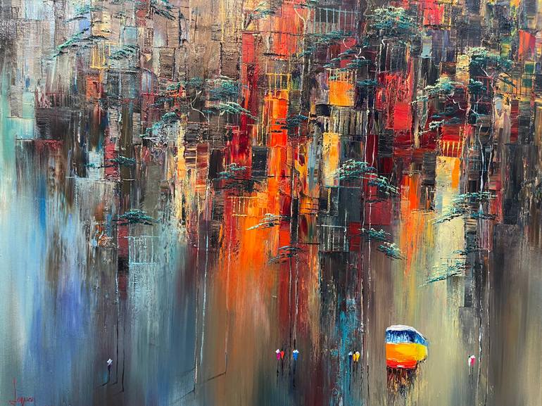 Original Abstract Expressionism Abstract Painting by Quan Ngoc Le  Artist