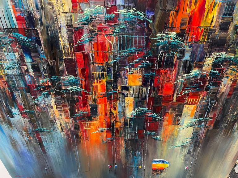 Original Abstract Expressionism Abstract Painting by Quan Ngoc Le  Artist