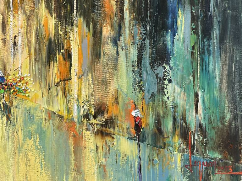 Original Abstract Expressionism Landscape Painting by Quan Ngoc Le  Artist