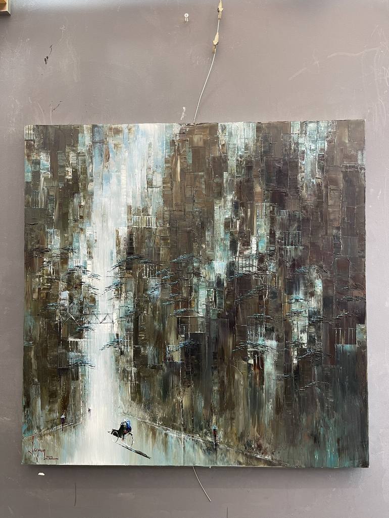 Original Abstract Expressionism Abstract Painting by Quan Ngoc Le  Artist