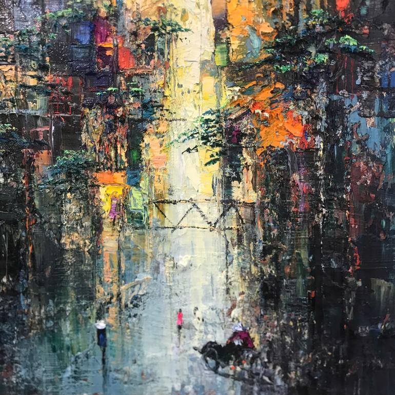 Original Abstract Expressionism Abstract Painting by Quan Ngoc Le  Artist