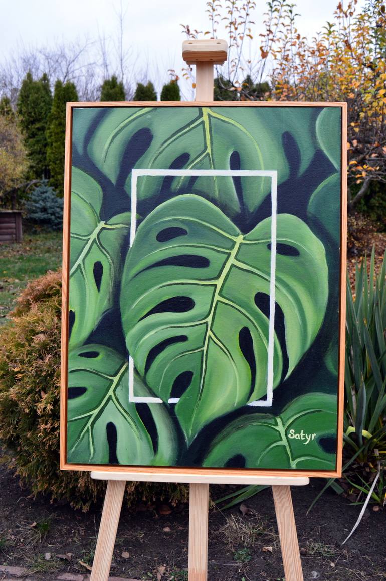 Original Abstract Botanic Painting by Yuliia Satyr
