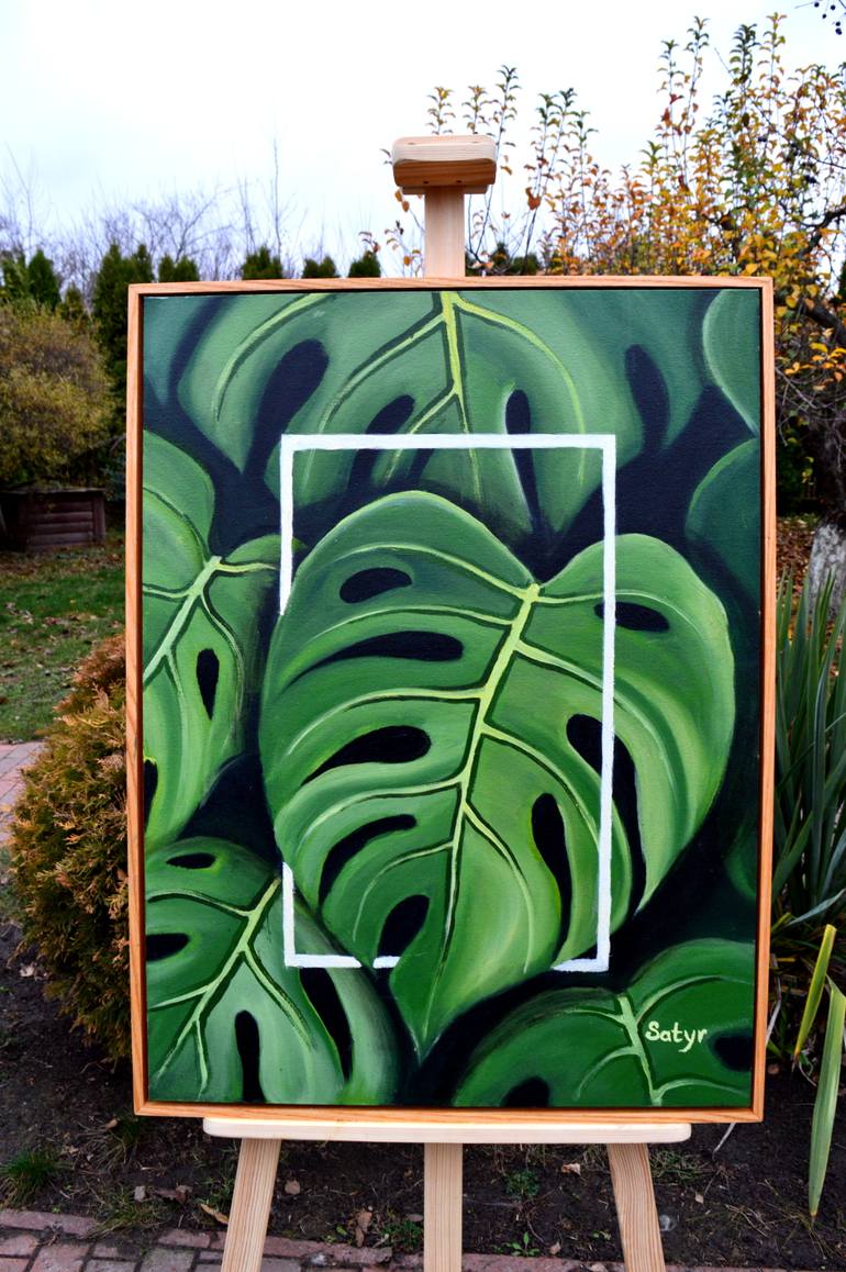 Original Abstract Botanic Painting by Yuliia Satyr