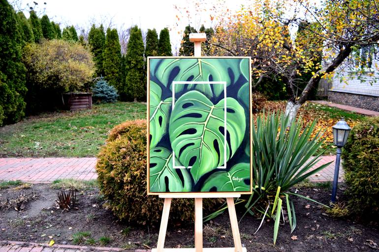 Original Abstract Botanic Painting by Yuliia Satyr