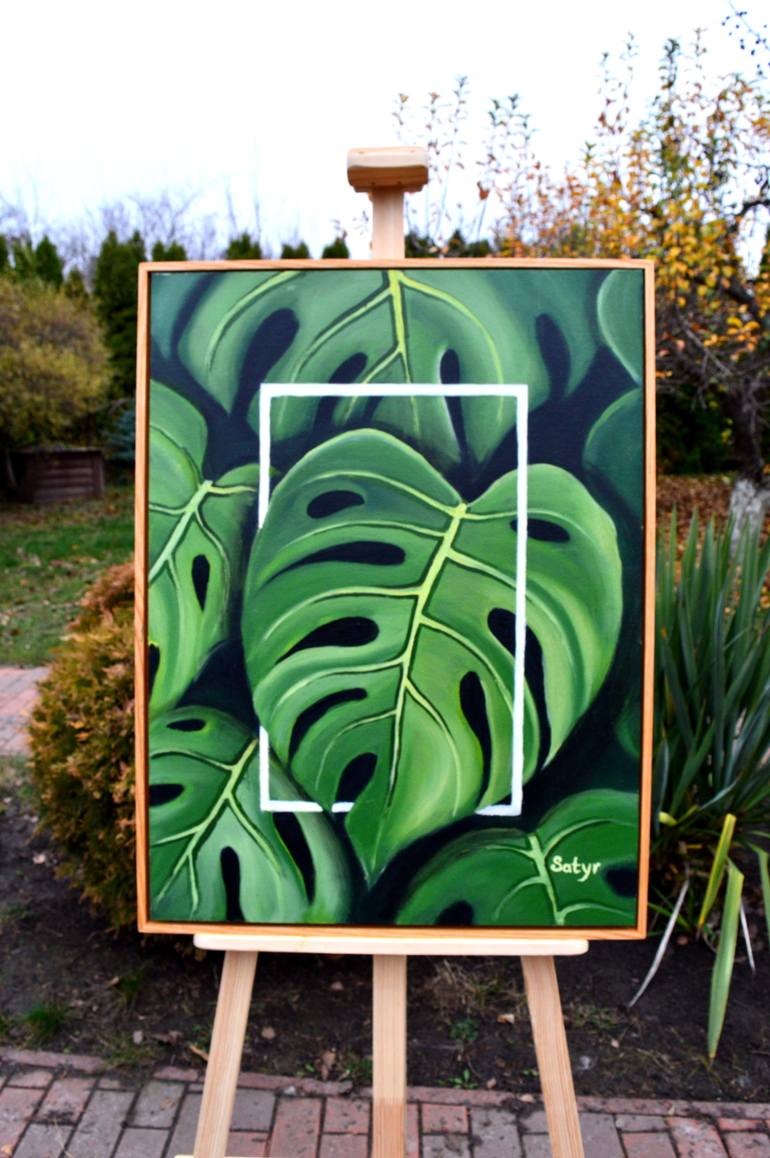 Original Abstract Botanic Painting by Yuliia Satyr