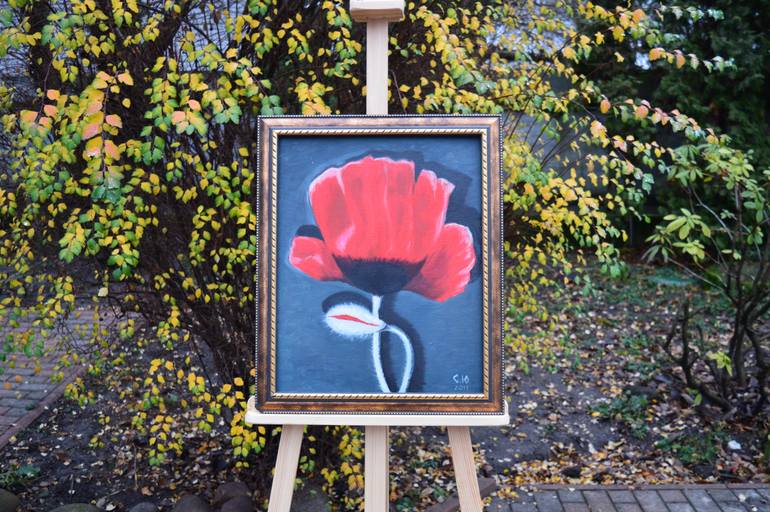 Original Abstract Botanic Painting by Juliia Satyr