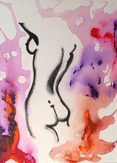 Original Abstract Nude Paintings by MICHELE GUILLOT