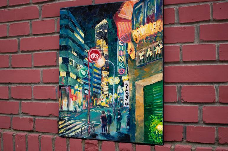 Original Abstract Cities Painting by Kseniia Vakhrusheva