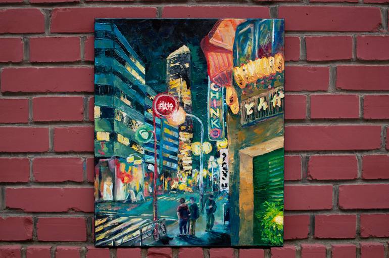 Original Abstract Cities Painting by Kseniia Vakhrusheva