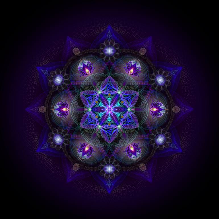 Flower Of Life Mandala Mixed Media by Ralf Schuetz | Saatchi Art