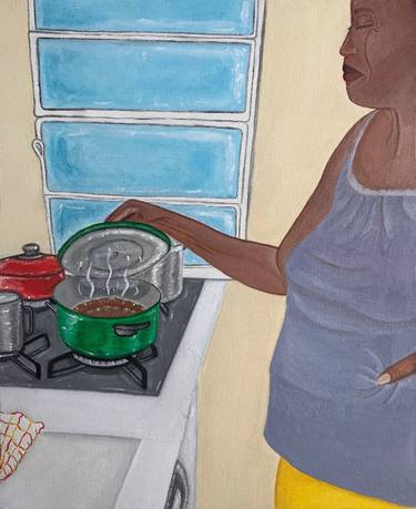 Original Portraiture Kitchen Paintings by Natália Moreira