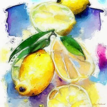 Lemon cut, watercolor thumb