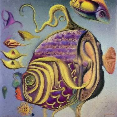 Print of Surrealism Fish Paintings by Anna Chekhovich
