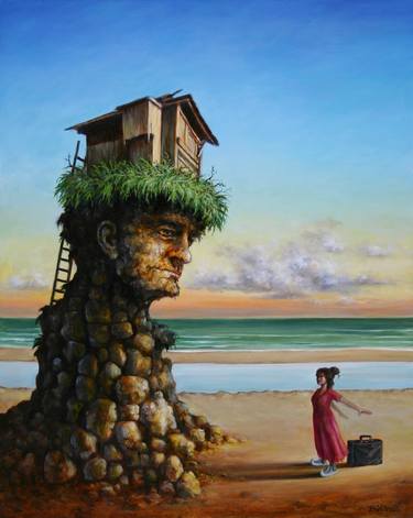 Print of Surrealism Beach Paintings by Thomas Buehler