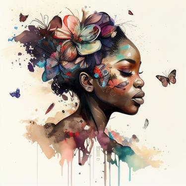 Print of Illustration Women Mixed Media by Chromatic Fusion Studio