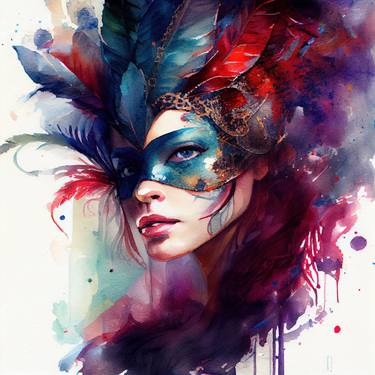 Print of Illustration Women Mixed Media by Chromatic Fusion Studio