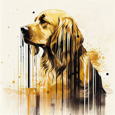 Watercolor Golden Retriever Dog thumb