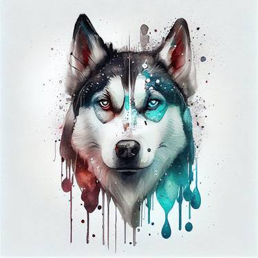 Print of Dogs Mixed Media by Chromatic Fusion Studio