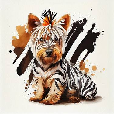 Print of Dogs Mixed Media by Chromatic Fusion Studio