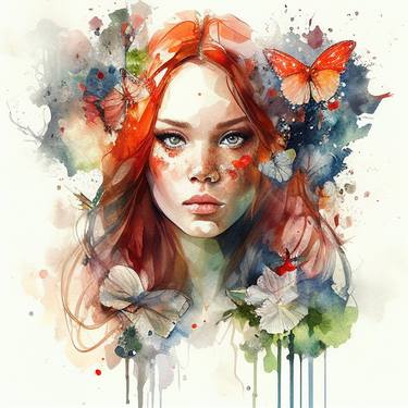 Print of Illustration Women Mixed Media by Chromatic Fusion Studio