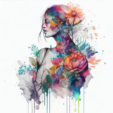 Print of Women Mixed Media by Chromatic Fusion Studio