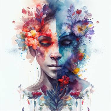 Print of Women Mixed Media by Chromatic Fusion Studio