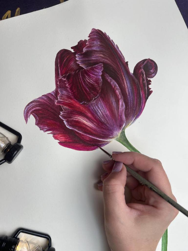 Original Contemporary Floral Painting by Alisa Vovk