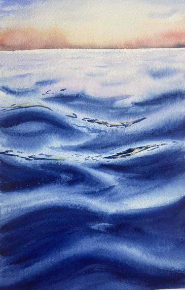 Original Illustration Seascape Paintings by Alisa Vovk