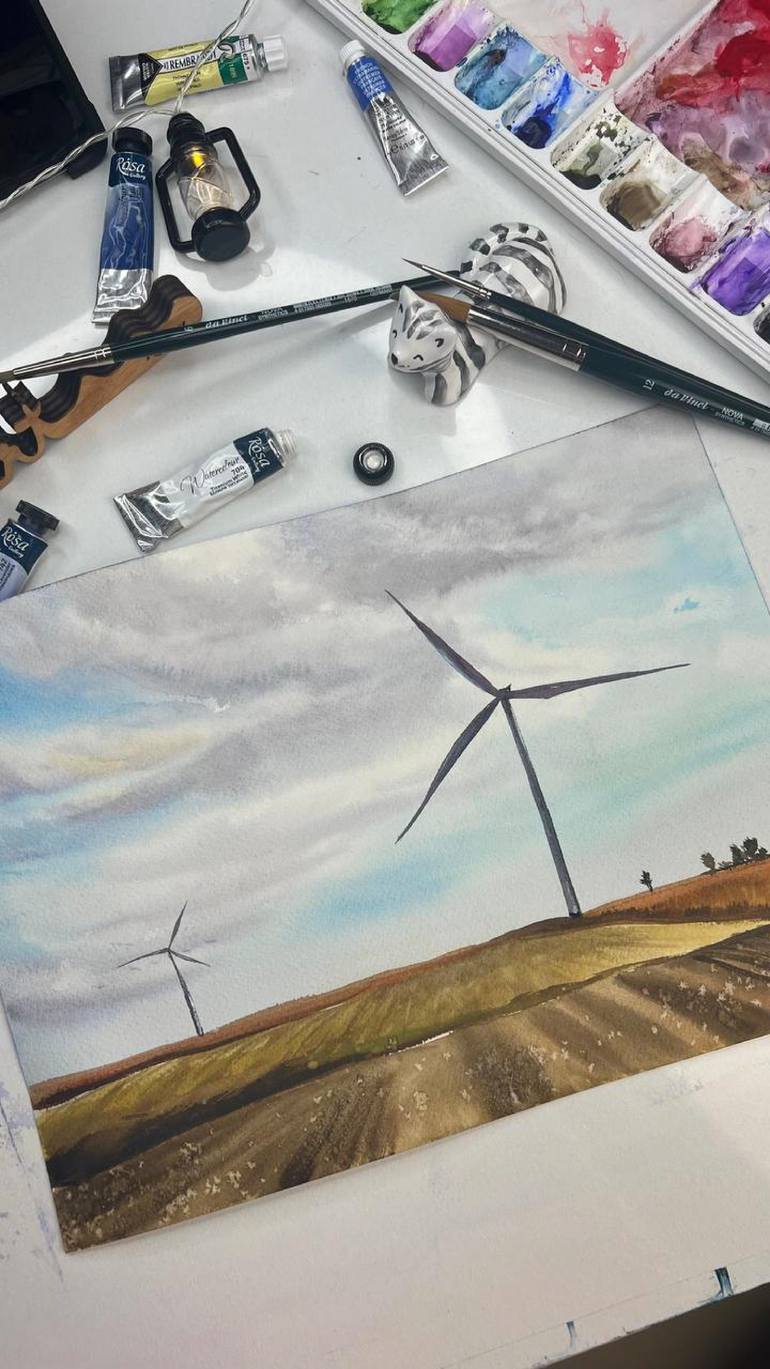 Original Photorealism Landscape Painting by Alisa Vovk