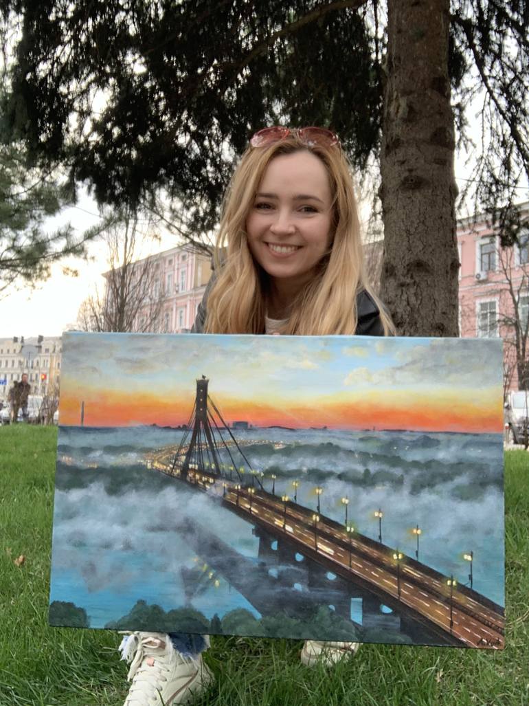 Original Realism Cities Painting by Alisa Vovk